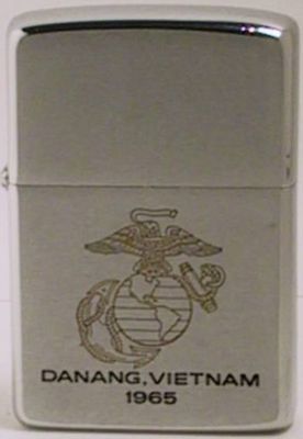 1965 factory-engraved Zippo with the USMC logo and Danang, Vietnam.