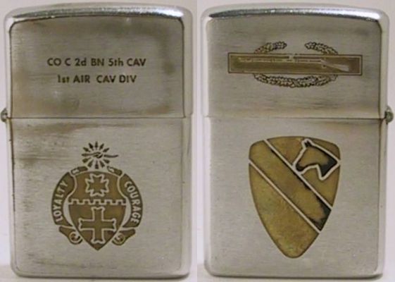 The lid of this 1968 Zippo is engraved with the parachutist and "Airborne" logos.&nbsp; The reverse is engraved "173rd Airborne Brigade Vietnam 1968 1969"