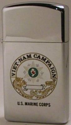 1975 slim factory engraved slim Zippo Viet-Nam Campaign US Marine Corps
